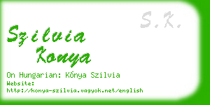 szilvia konya business card